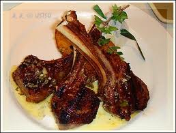 Grilled Lamb Chops with Glazed Shiitake Mushrooms