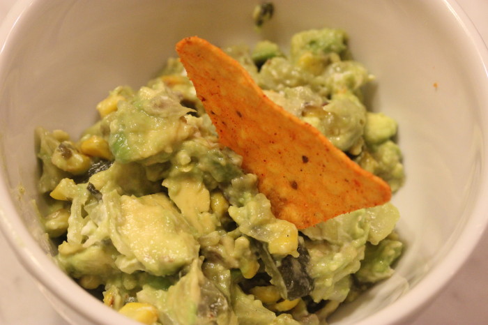 Grilled Corn and  Poblano Guacamole with Goat Cheese from Rick Bayless