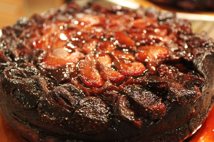 Strawberry Balsamic and Olive Oil Upside Down Cake