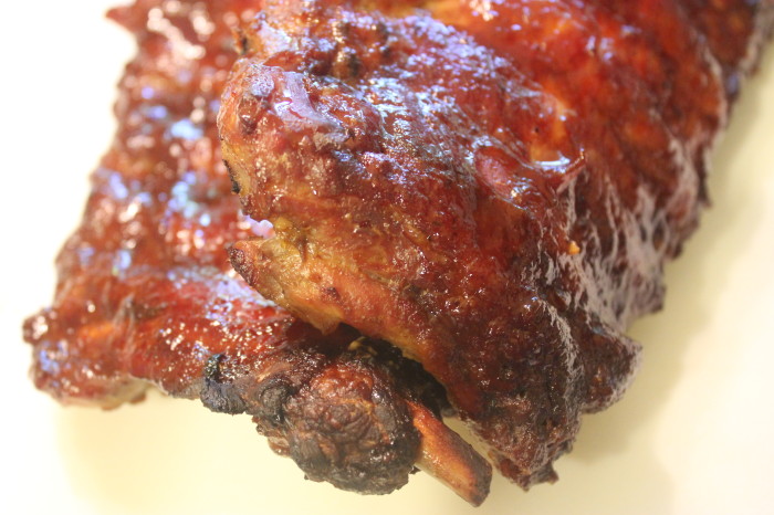 Very Sticky and Very Smokey Pork Ribs with Bourbon Glaze