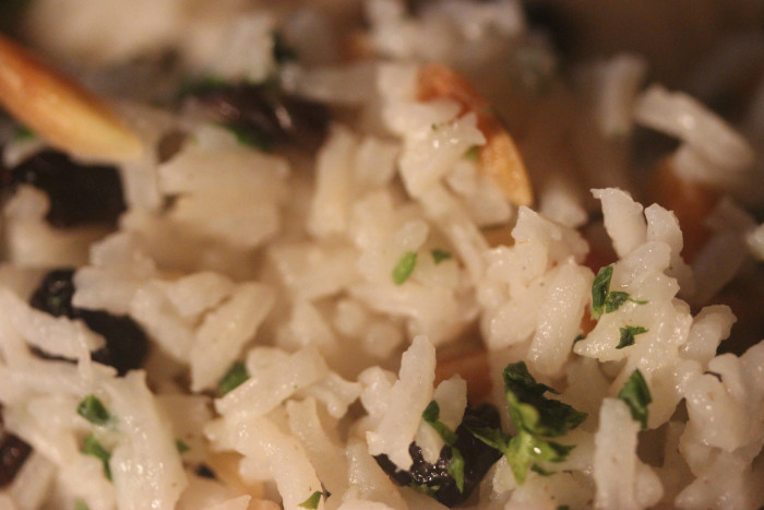 Cilantro, Raisin and Almond Rice [Not my Grandmother’s]