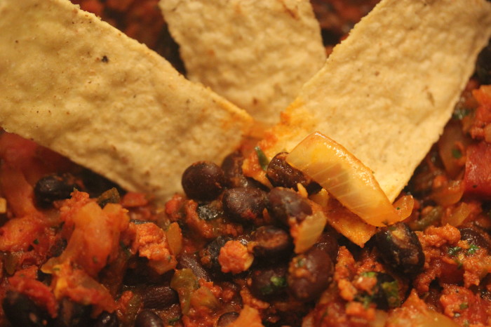 Spicy Black Bean Dip with Chorizo