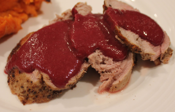 Fennel-Seared Pork Tenderloin with Blackberry Sauce from The Cast Iron Skillet