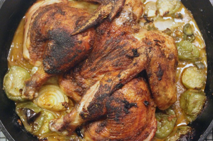 TBT Recipe: Roasted Butterflied Chicken and Tomatillos from Curtis Stone