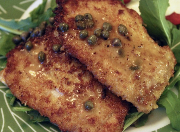 Parmesan-Crusted Veal Chops Finished with Lemon and Capers