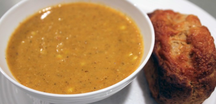 Smoky Roasted Corn Soup with Chipotle