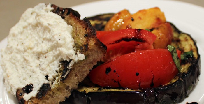 Grilled Eggplant with Spicy Tomato Salad