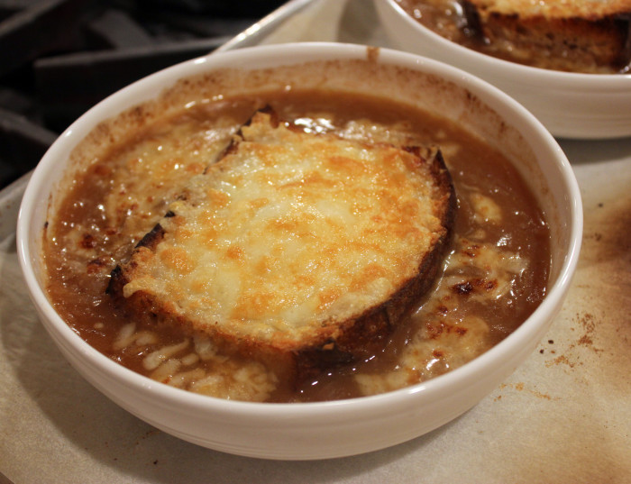 Onion Soup with Cider and Cheddar Gratin from Cold-Weather Cooking by Sarah Leah Chase