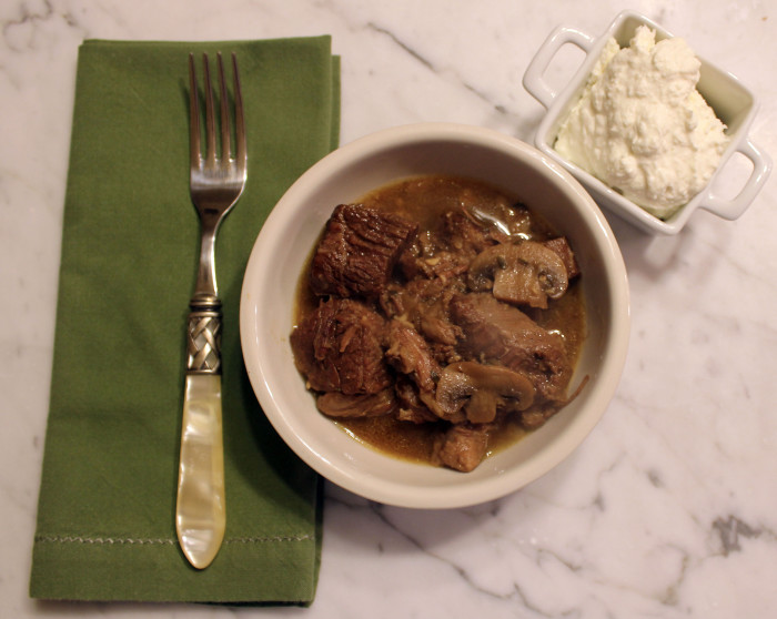 Porcini-Braised Beef with Horseradish Mascarpone