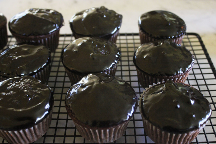 Chocolate Nutmeg Cupcakes & Glossy Coffee Frosting