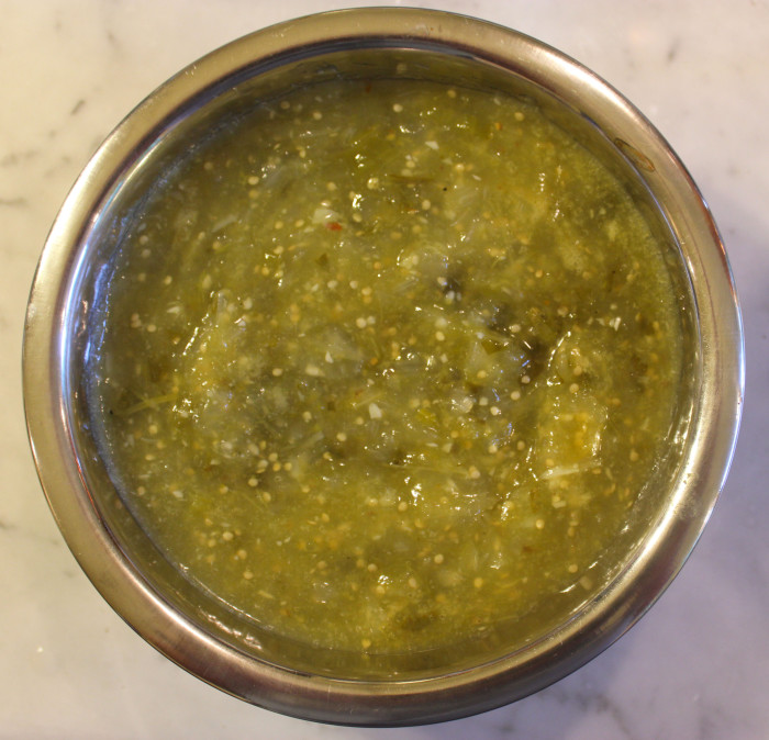 Cooked Tomatillo Salsa Verde from Dos Caminos Tacos by Ivy Stark