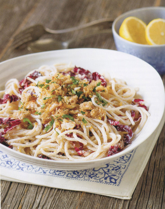 wc-Spaghetti-with-Radicchiio,-Ricotta,-and-Lemon-Garlic-Bread-Crumbs