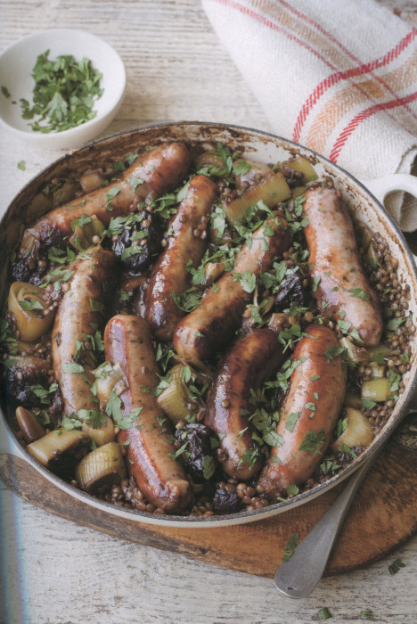 wc-Pork-Sausages-with-Prunes,-Guiness,-and-Lentils