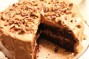 Chocolate Crunch Cake with Milk Chocolate Frosting