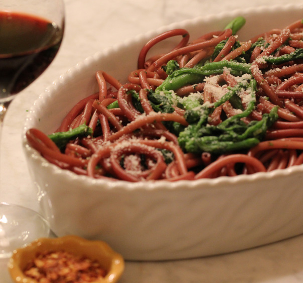 Zinfadel Spaghettini with Spicy Rapini