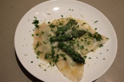 Asparagus Ravioli with Brown Butter Sauce