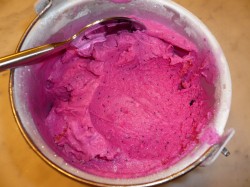 Beet Ice Cream with Mascarpone, Orange Zest and Poppy Seeds