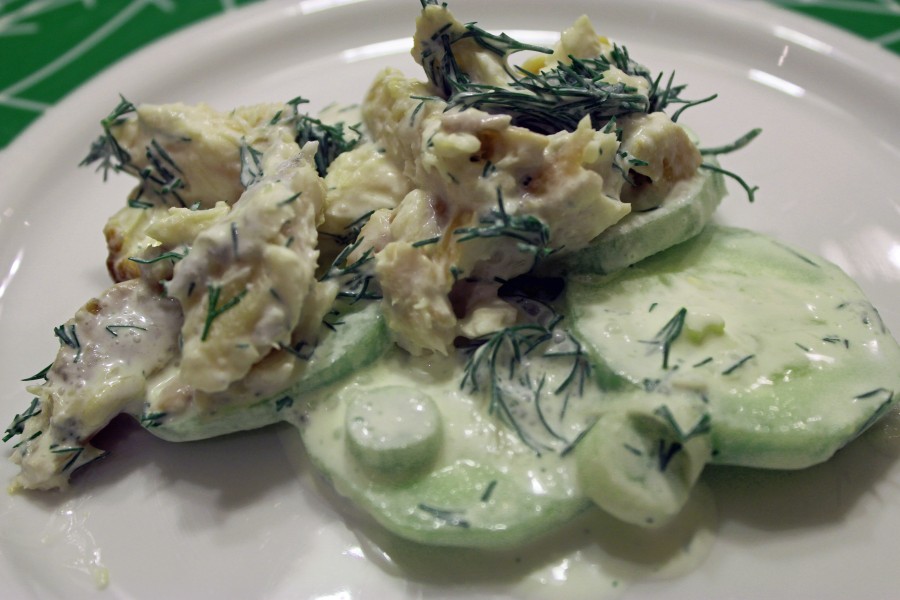 TBT Recipe: Home-Smoked Trout, Tarragon and Cucumber Salad with Horseradish Cream from Patricia Wells