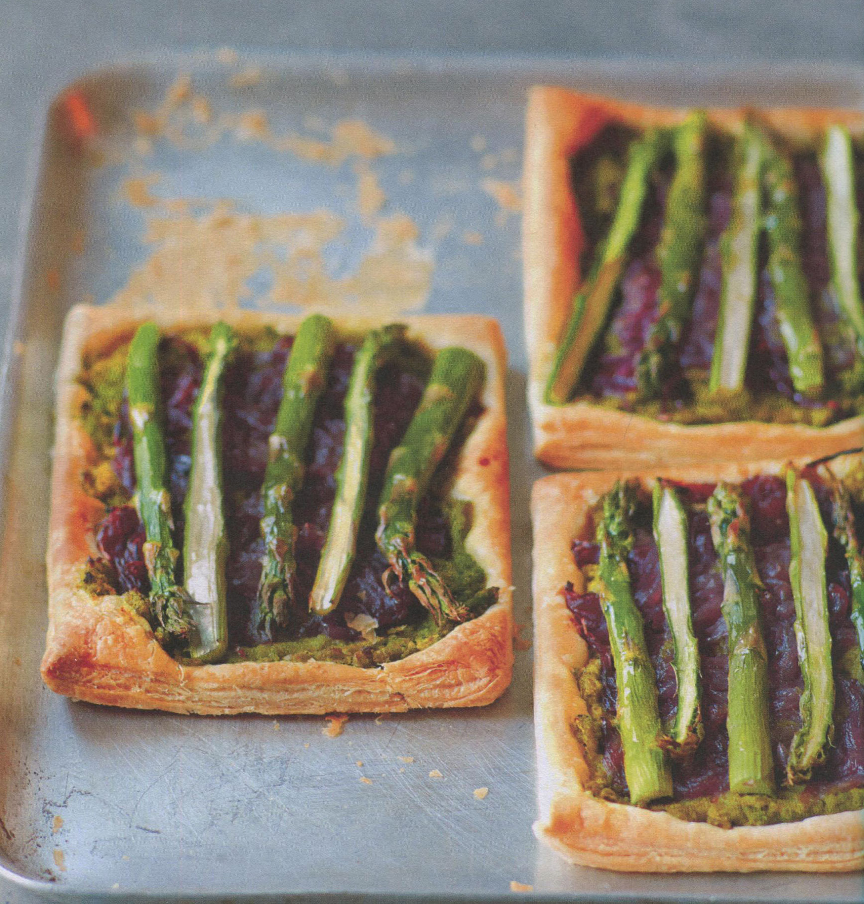 TBT Recipe: Asparagus, Minted Peas, and Caramelized Red Onion Tart