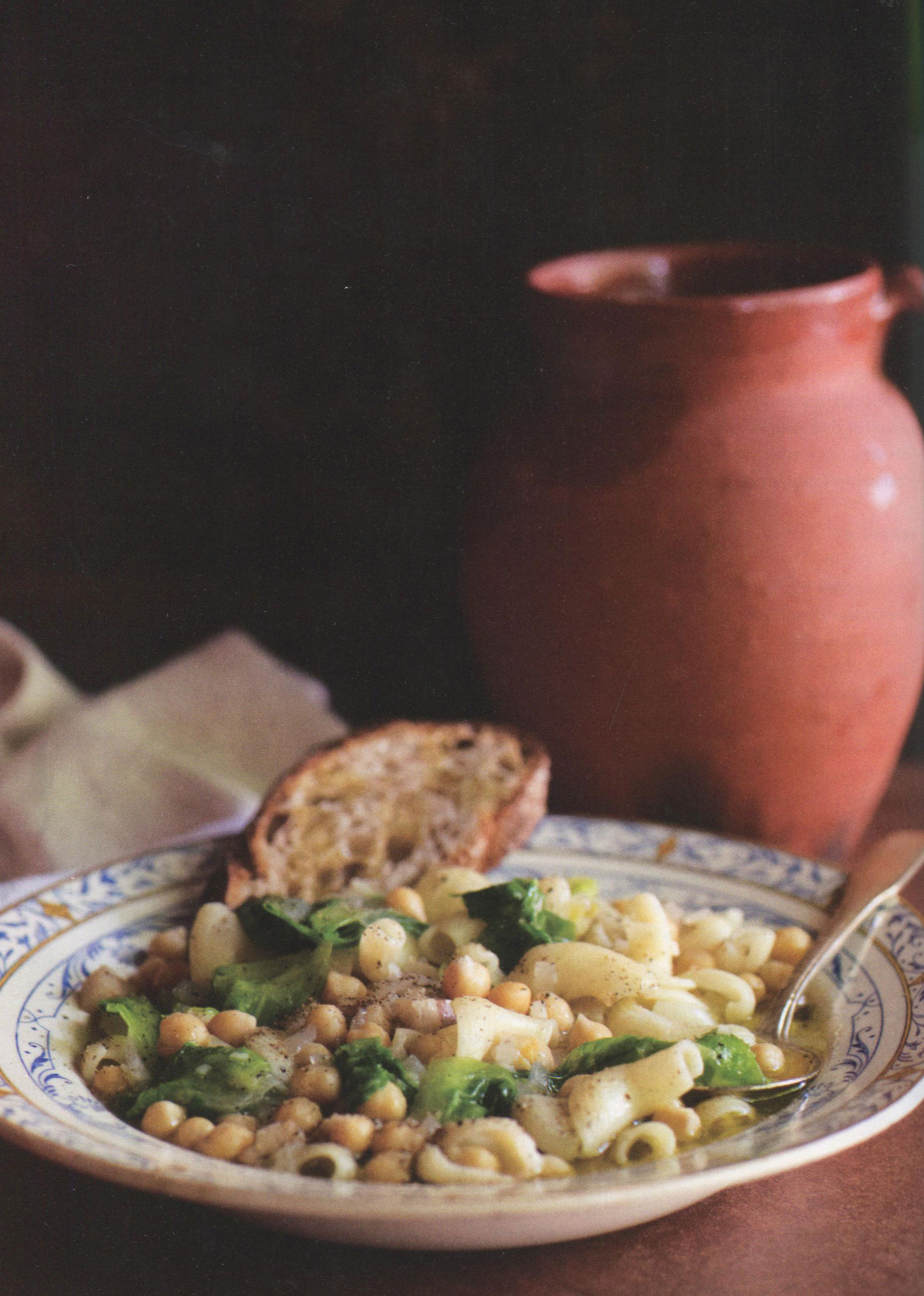 Pasta with Chick peas, Pancetta, Garlic and Escarole from The Four Seasons of Pasta