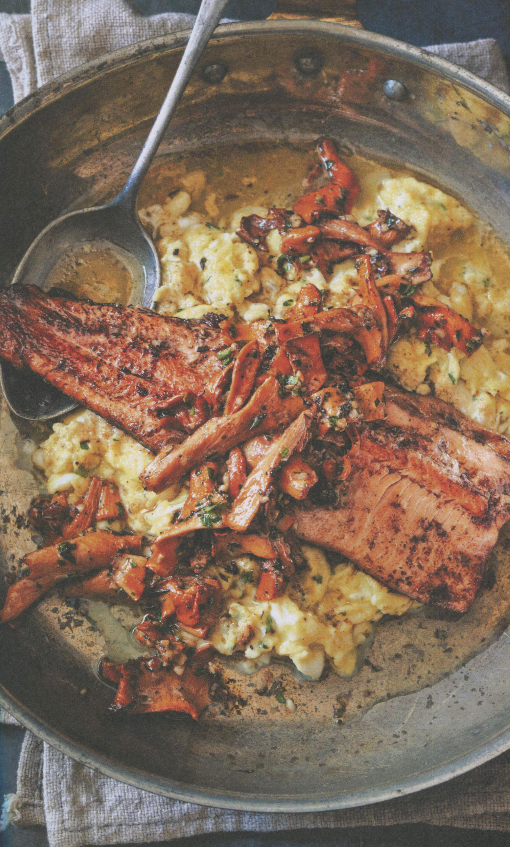 Sautéed Trout, Soft Scrambled Eggs, Chanterelle Mushrooms from Big Bad Breakfast by John Currence