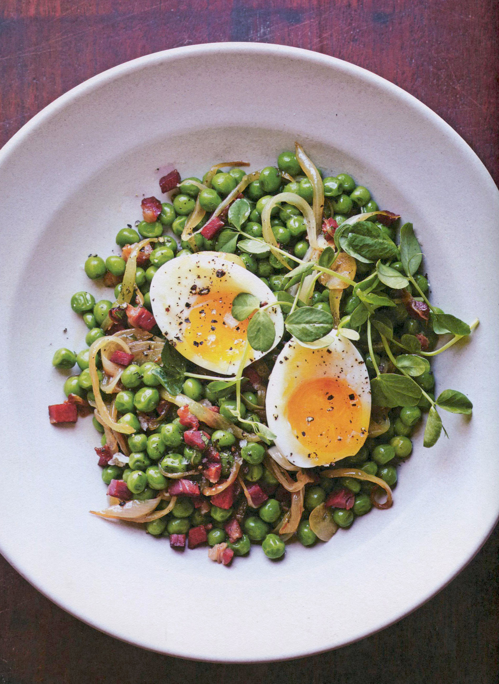 Peas, Ham & Eggs from 100 Ways with Eggs - Cooking by the Book