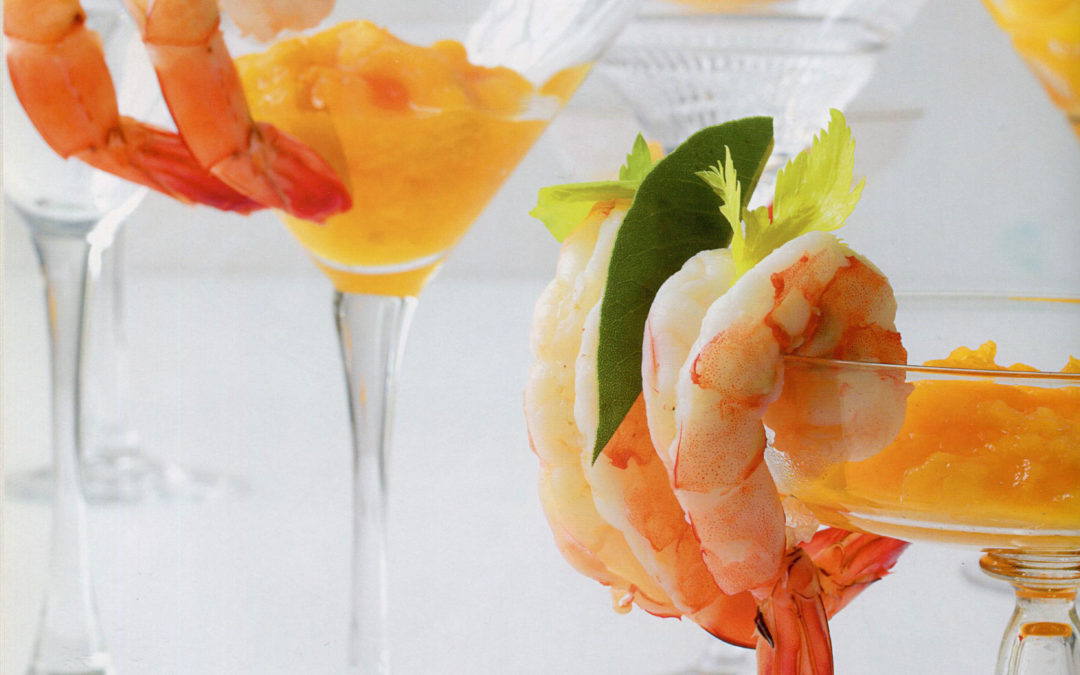 Shrimp with Peach Cocktail from Jean-Georges