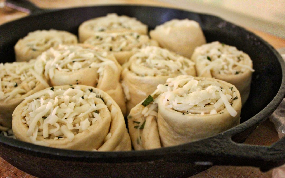 Cast Iron Herb and Cheese Rolls