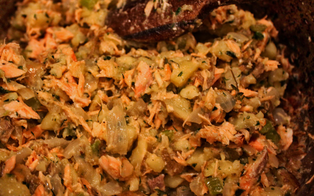 Salmon Hash with Yukon Gold Potatoes and Herbs from Diane Morgan