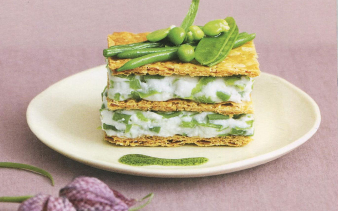 Goat Cheese and Green Vegetable Napoleon