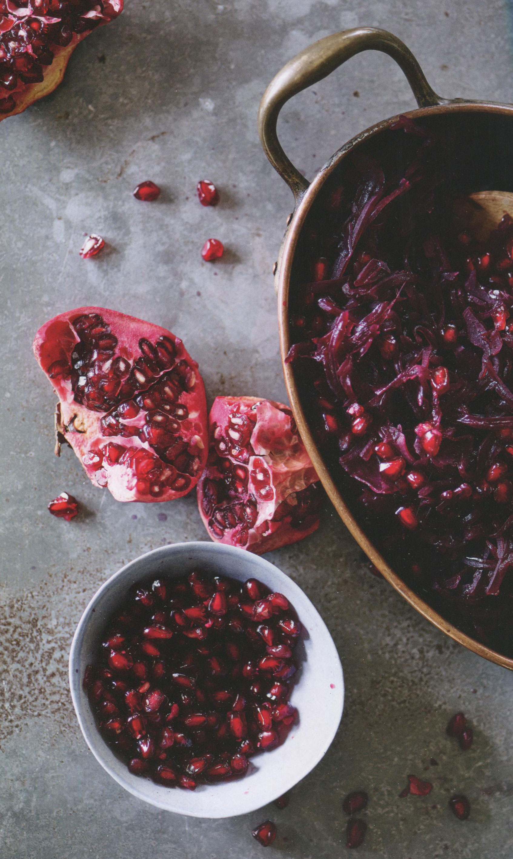 Braised Sour Red Cabbage with Pomegranate - Cooking by the Book