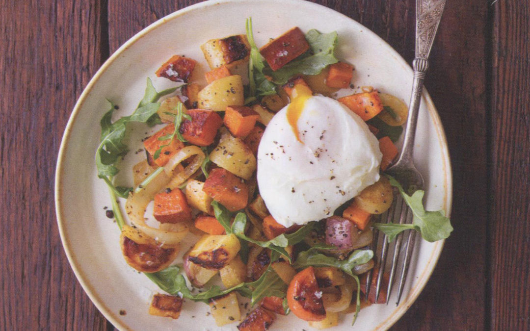 Roasted Root Hash with Poached Eggs