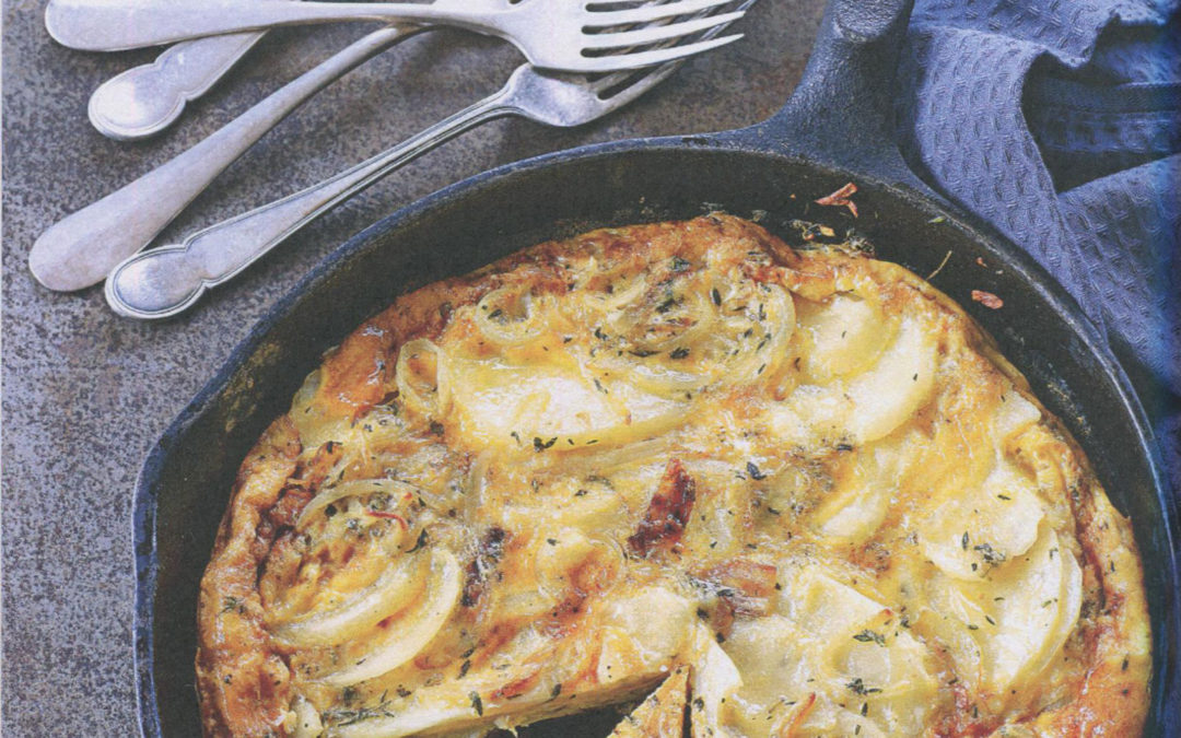 Garlic, Onion and Thyme Frittata with Potatoes from The Goodness of Garlic