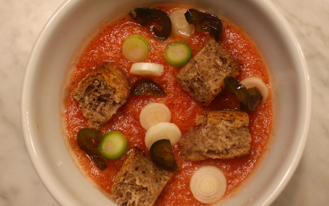 Simplest Possible Gazpacho: Thick, Orange and Zingy