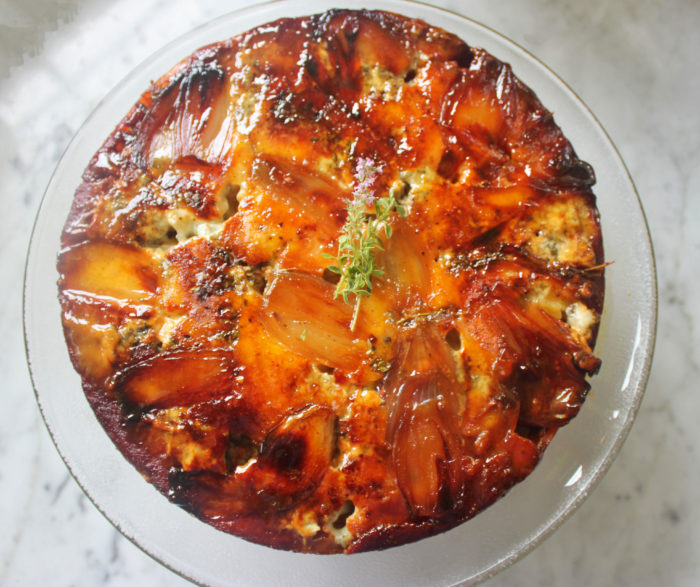 Caramelized Shallot, Honey and Roquefort Cornbread from Comfort by John Whaite