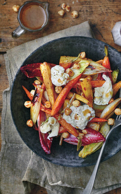 Thanksgiving Idea: Roasted Winter Vegetable and Burrata Salad from Cooking Blokes + Artichokes