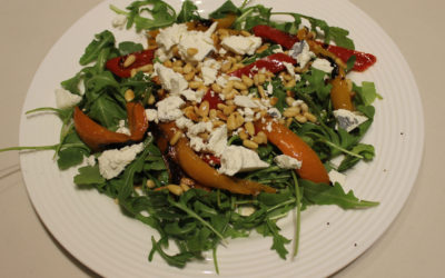 Roasted Bell Peppers with Goat Cheese and Pine Nuts from Tel Aviv by Jigal Krant