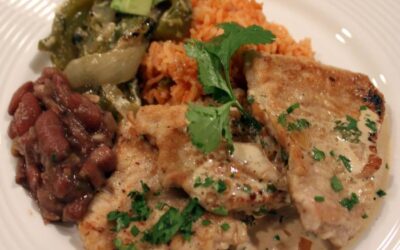 TBT Idea for the Super Bowl: Turkey Medallions with Tequila Lime Sauce, Druken Red Beans and New Mexican Rice
